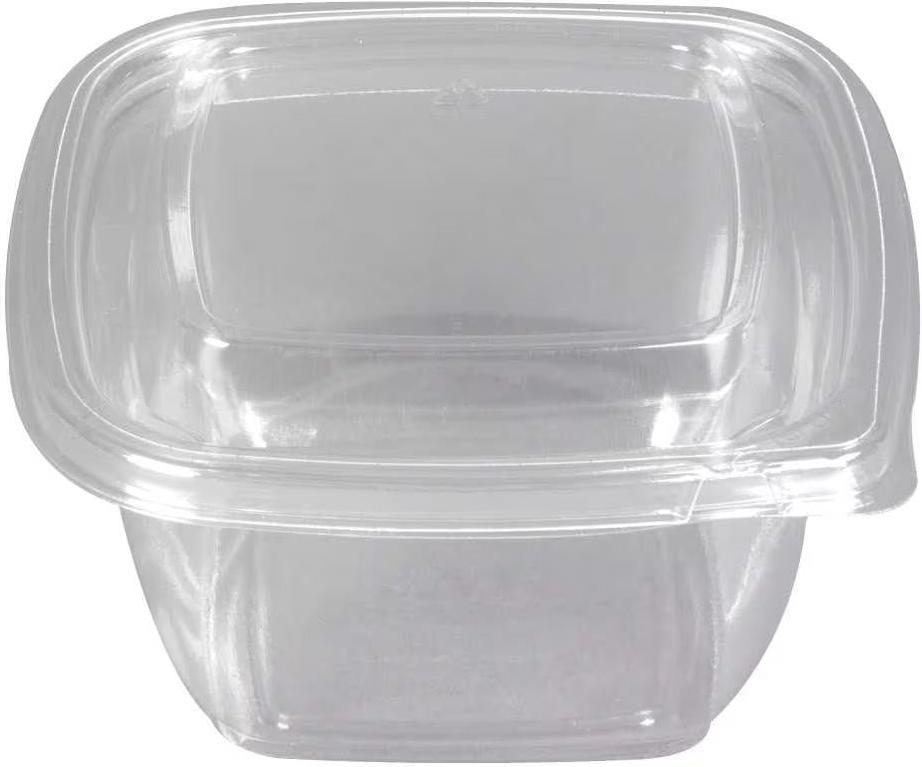 Sabert - Clear 16 Oz. Small Square Bowl with Lid, 250/Cs - SABC15016TR250