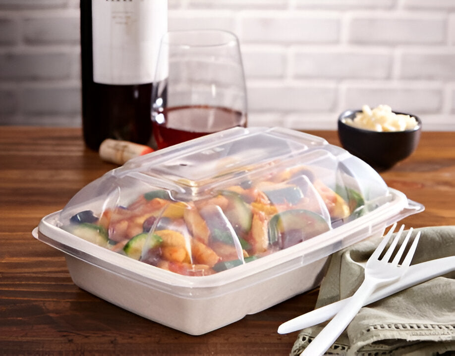 Sabert - Clear Dome Lid for Rectangle Pulp Containers, 300/cs - 51601F300PP (Special Order Item)