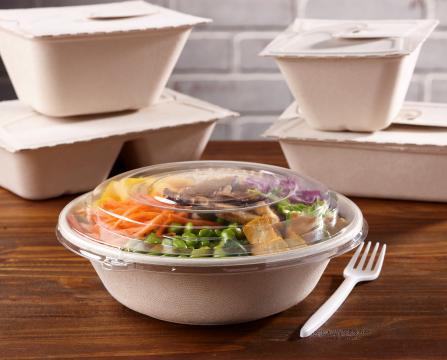 Sabert - Clear High Dome Lid for 24, 32, 48 Oz Pulp Round Bowls, 300/Cs - 5112090D300