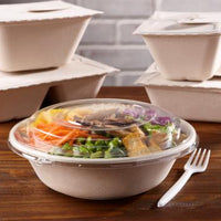 Sabert - Clear High Dome Lid for 24, 32, 48 Oz Pulp Round Bowls, 300/Cs - 5112090D300