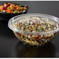 Sabert - Clear Large Flat Lid for 24, 32, 48 Oz Round Bowls, 100/cs - 51048A100