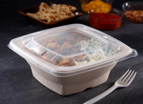 Sabert - Clear PP Lid for 24, 28, 32 oz. Square Pulp Bowls, 300/cs - 51932F300 (Special Order Item)