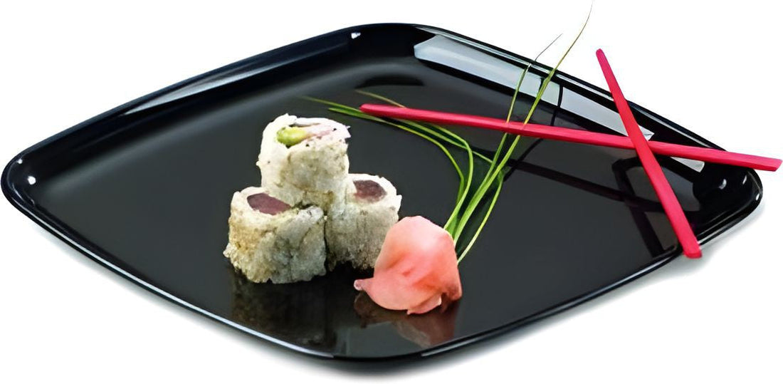 Sabert - Mozaïk Black PP 14" Square Platter with Clear Dome Lid, 25/Cs - C9314