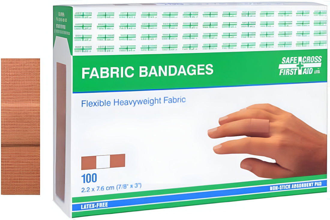 Safecross - 0.87" x 3" Heavy weight Fabric Bandages, 100/bx - 020-03026-I
