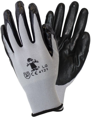 Safety Zone - Large PU Polyester Coated Knit Gloves - GPPU-LG-BK-BK