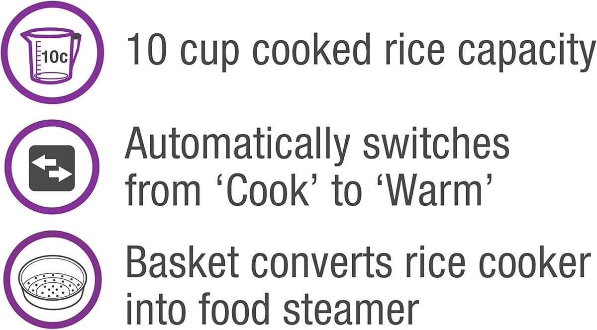 Salton - 10 Cup Automatic Rice Cooker & Steamer - RC2088