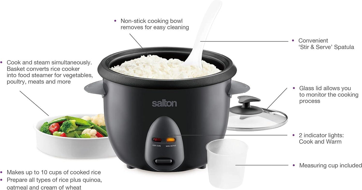 Salton - 10 Cup Automatic Rice Cooker & Steamer - RC2088