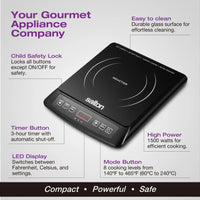 Salton - 12.9" Single Burner Portable Induction Cooktop - ID1948