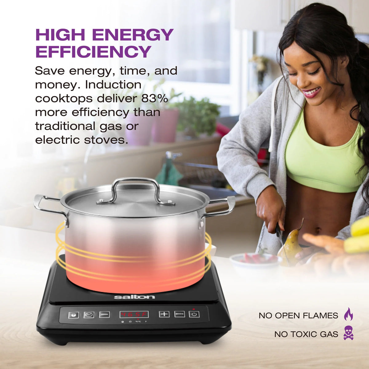 Salton - 12.9" Single Burner Portable Induction Cooktop - ID1948