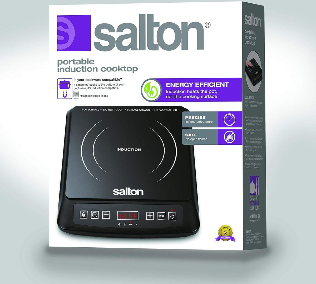 Salton - 12.9" Single Burner Portable Induction Cooktop - ID1948