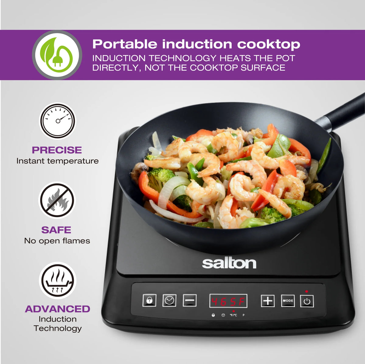 Salton - 12.9" Single Burner Portable Induction Cooktop - ID1948