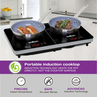 Salton - 1800 W 20" Double Induction Cooktop - ID1487
