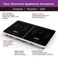 Salton - 1800 W 20" Double Induction Cooktop - ID1487