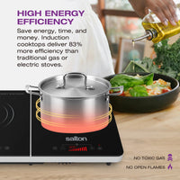 Salton - 1800 W 20" Double Induction Cooktop - ID1487