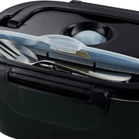 Salton - 1.5 L Black 3-in-1 Portable Electric Lunchbox with Fork & Spoon - SP2111