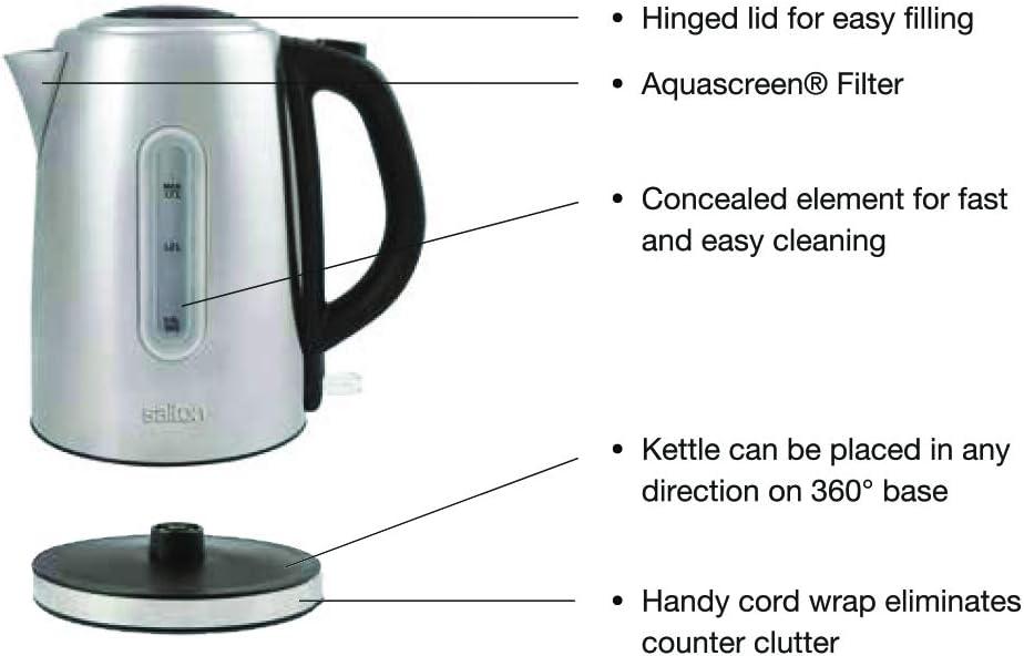 Salton - 1.7 L Cordless Electric Stainless Steel Kettle - JK1903