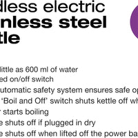 Salton - 1.7 L Cordless Electric Stainless Steel Kettle - JK1903