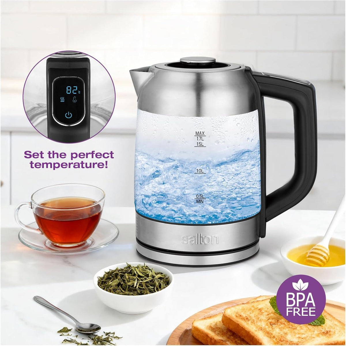 Salton - 1.7 L Temperature Control Kettle & Tea Steeper - GK1758