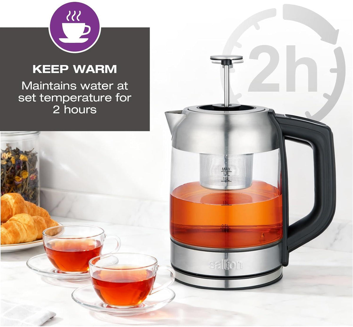 Salton - 1.7 L Temperature Control Kettle & Tea Steeper - GK1758
