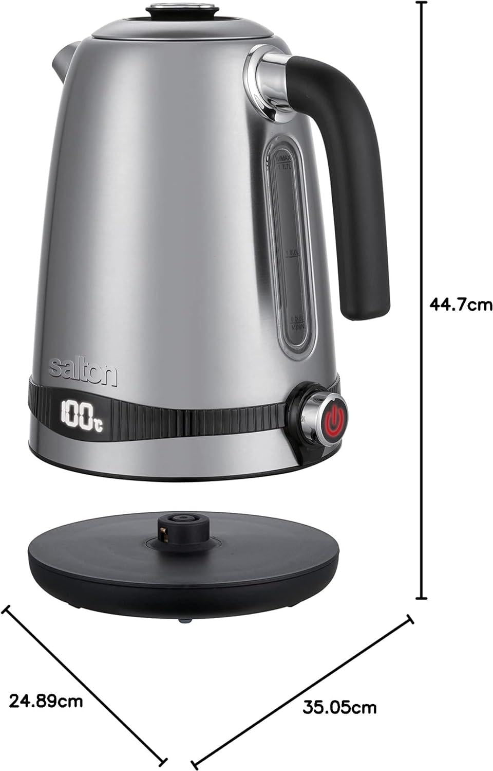 Salton - 1.7 L Variable Temperature Stainless Steel Digital Kettle - JK2038