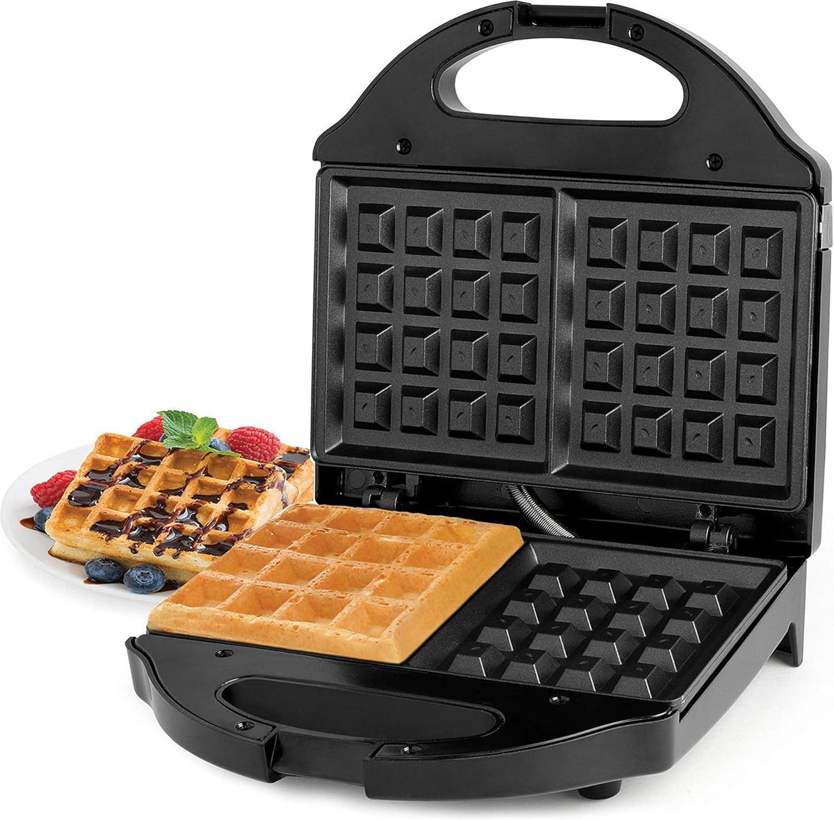 Salton - 2 Slice Belgian Waffle Maker Black - WM1075BK