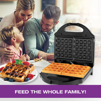 Salton - 2 Slice Belgian Waffle Maker Black - WM1075BK