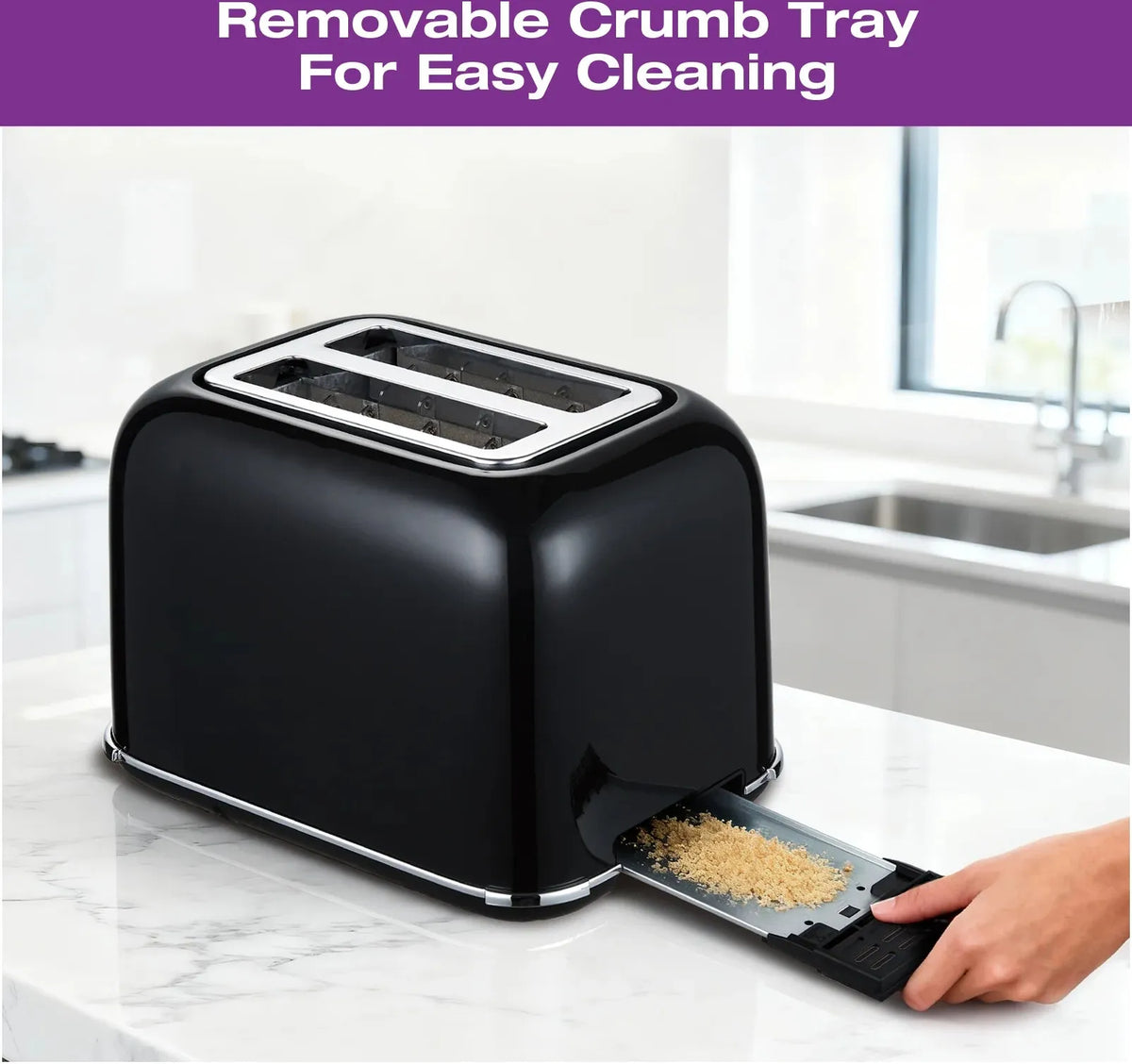 Salton - 2 Slice Smart Touch Toaster Black - ET2170