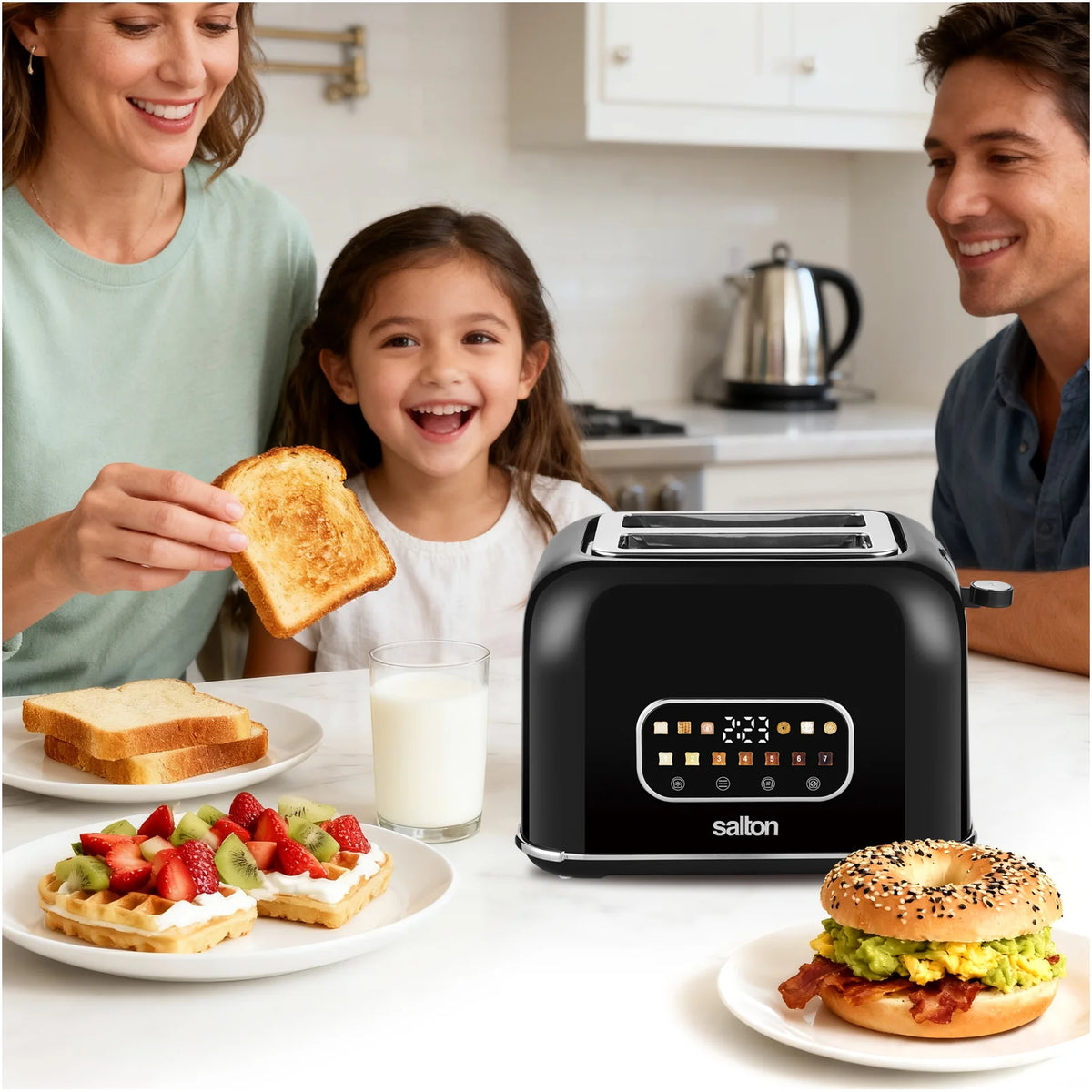 Salton - 2 Slice Smart Touch Toaster Black - ET2170