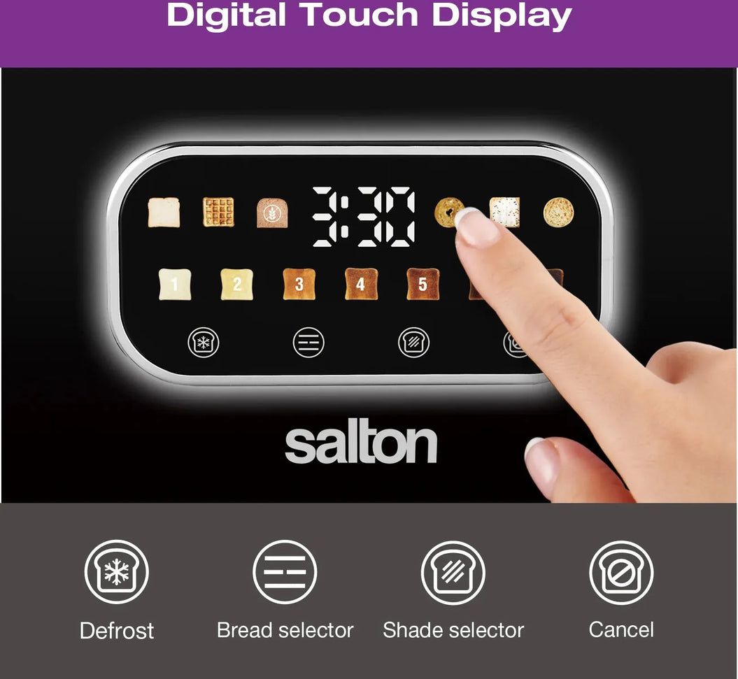 Salton - 2 Slice Smart Touch Toaster Black - ET2170