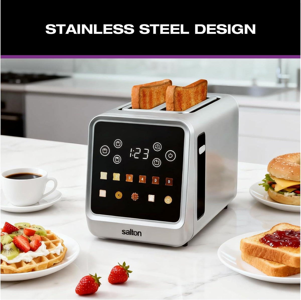 Salton - 2 Slice Smart Touch Toaster - ET2176