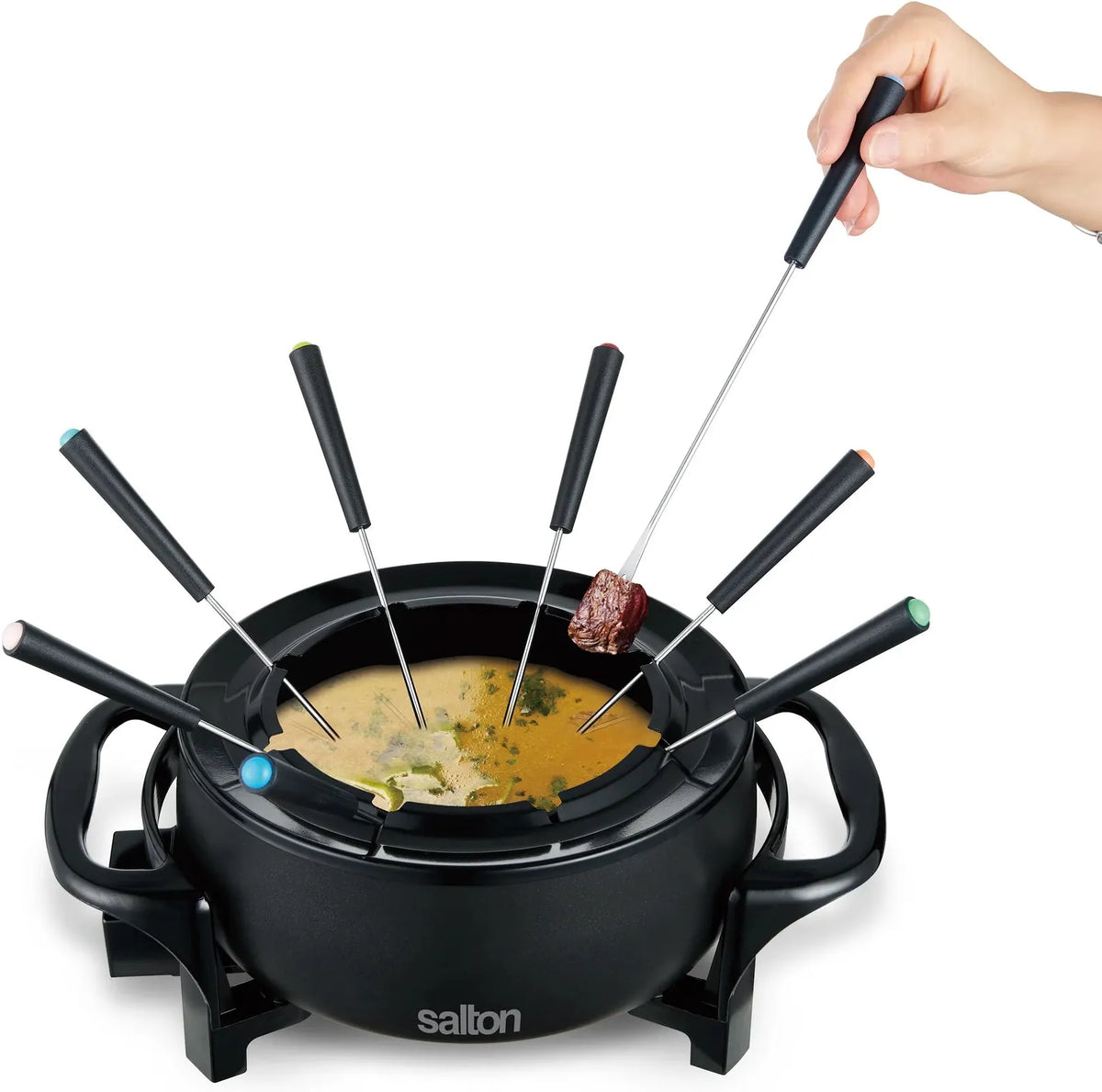 Salton - 2.8 L 8 Forks Black Fondue Set - EF2086