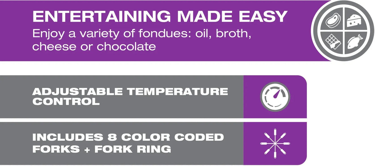 Salton - 2.8 L 8 Forks Black Fondue Set - EF2086