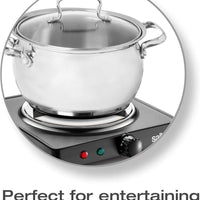 Salton - 7.4" Black Single Burner Portable Cooktop - HP1940
