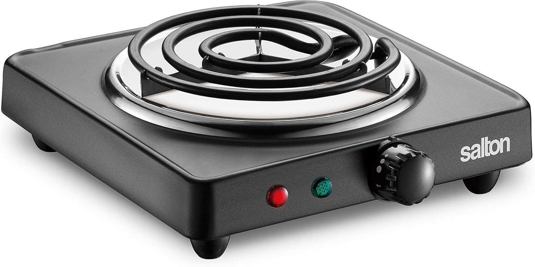 Salton - 7.4" Black Single Burner Portable Cooktop - HP1940