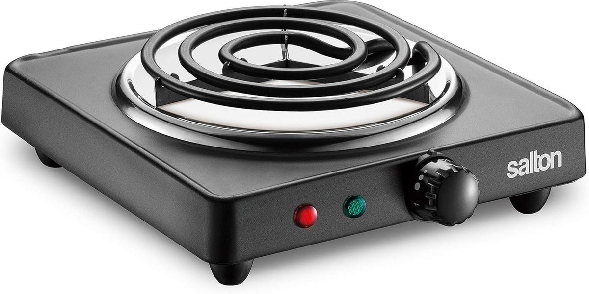 Salton - 7.4" Black Single Burner Portable Cooktop - HP1940