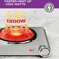 Salton - 7.4" Single Burner Portable Infrared Cooktop - HP1502
