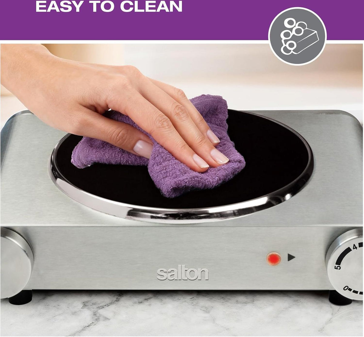 Salton - 7.4" Single Burner Portable Infrared Cooktop - HP1502