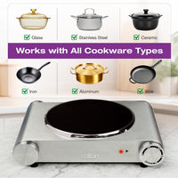 Salton - 7.4" Single Burner Portable Infrared Cooktop - HP1502