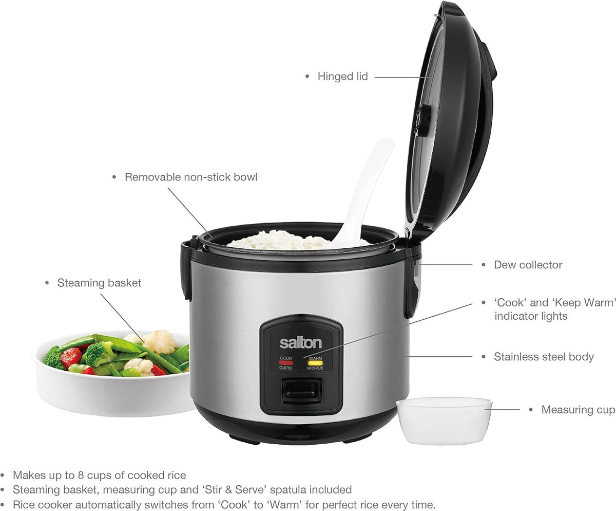 Salton - 8 Cup Automatic Rice Cooker & Steamer - RC2027