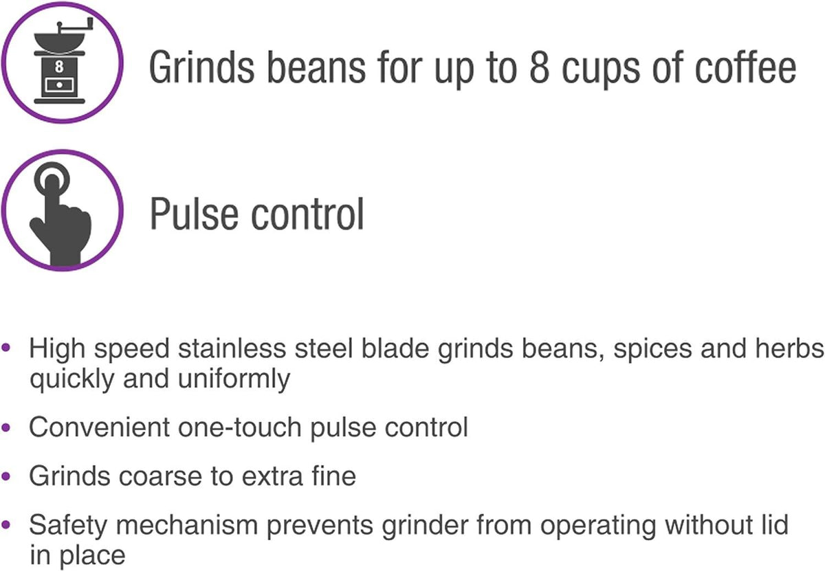 Salton - Coffee, Spice & Herb Black Electric Grinder - CG1990BK