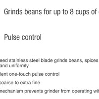 Salton - Coffee, Spice & Herb Black Electric Grinder - CG1990BK