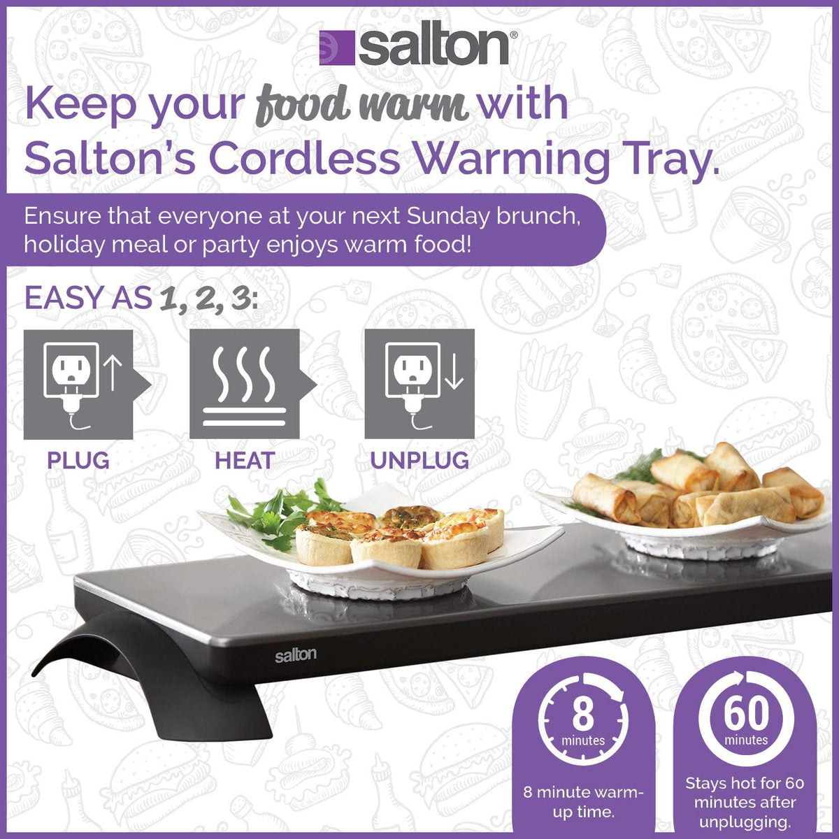 Salton - Cordless Hotray® Medium Warming Tray - TWT30