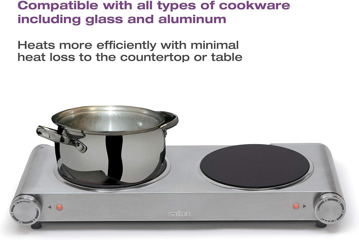 Salton - Double Burner Portable Infrared Cooktop - HP1269