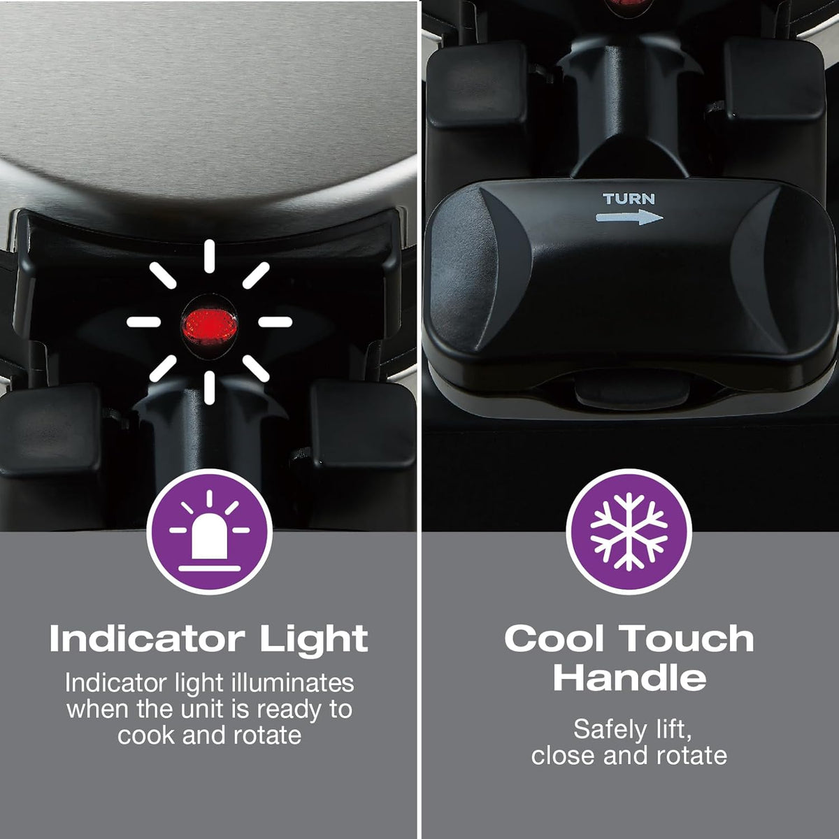 Salton - Double Rotary Waffle Maker Black - WM2159