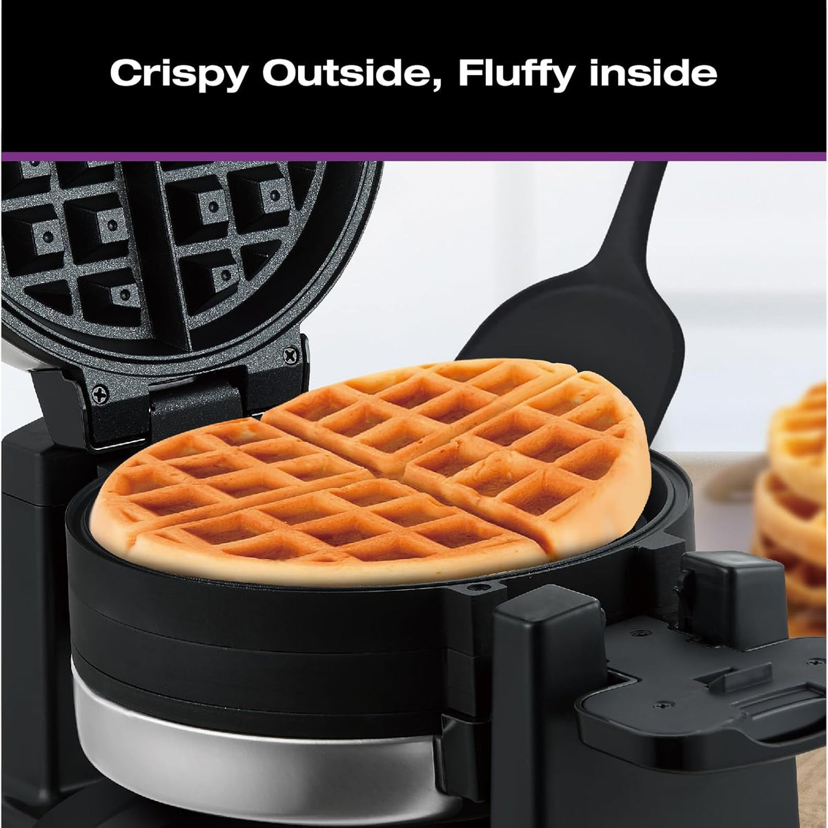 Salton - Double Rotary Waffle Maker Black - WM2159