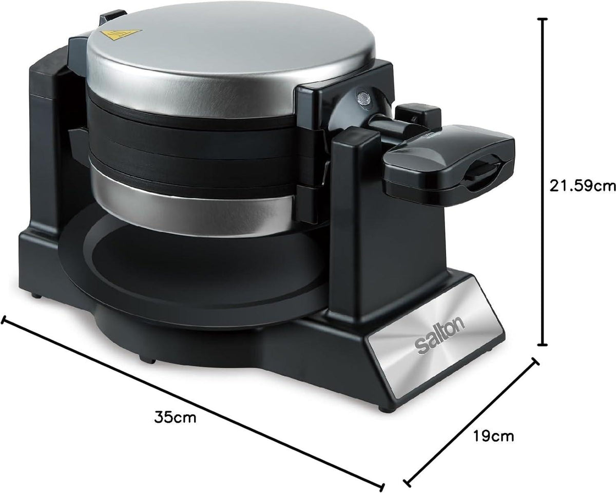 Salton - Double Rotary Waffle Maker Black - WM2159