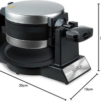 Salton - Double Rotary Waffle Maker Black - WM2159