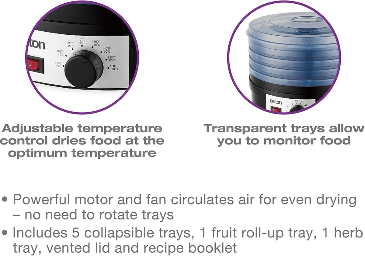 Salton - Electric Food Dehydrator Black - DH1460