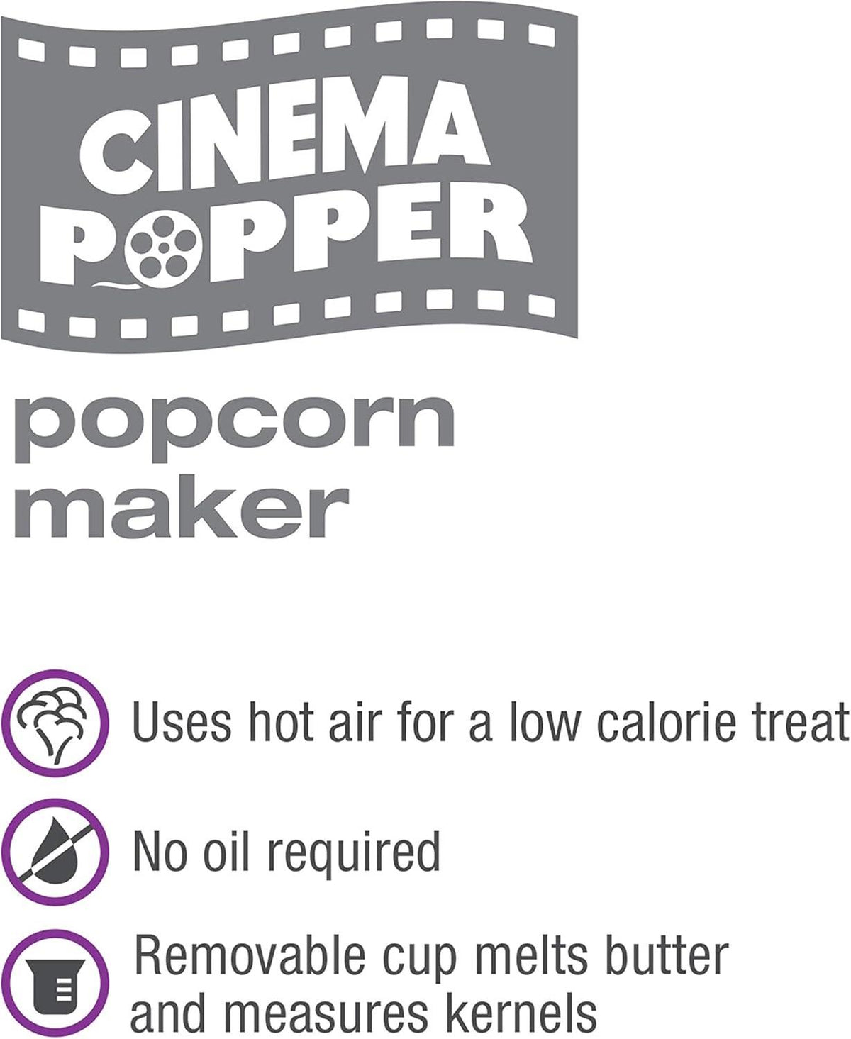 Salton - Hot Air Cinema Popper White Popcorn Maker - CP1750