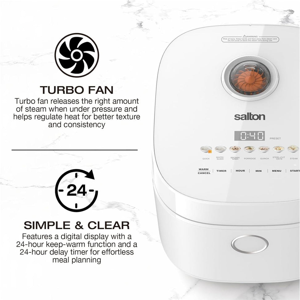 Salton - Multifunction 20 Cups Micom Rice Cooker - RC2129WH